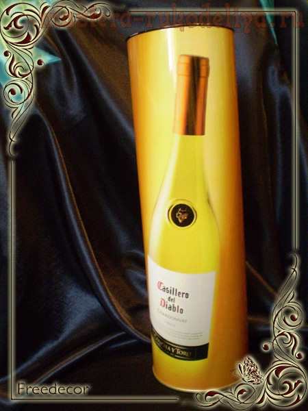 Мастер-класс по декупажу: Ваза Монро из упаковки от вина