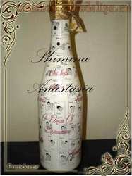Мастер-класс по декупажу на стекле: Бутылка шампанского ко Дню святого Валентина 