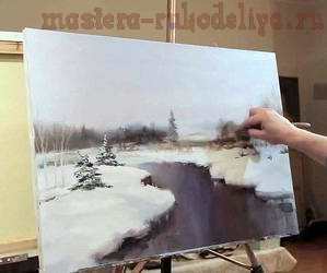 Видео мастер-класс по живописи: Зимний пейзаж