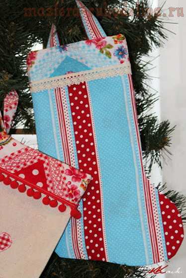 Мастер-класс по шитью: Новогодний сапожок для подарков