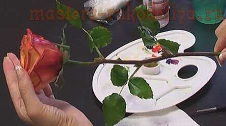 Мастер-класс по керамической флористике: Листья, стебель и тонирование  розы