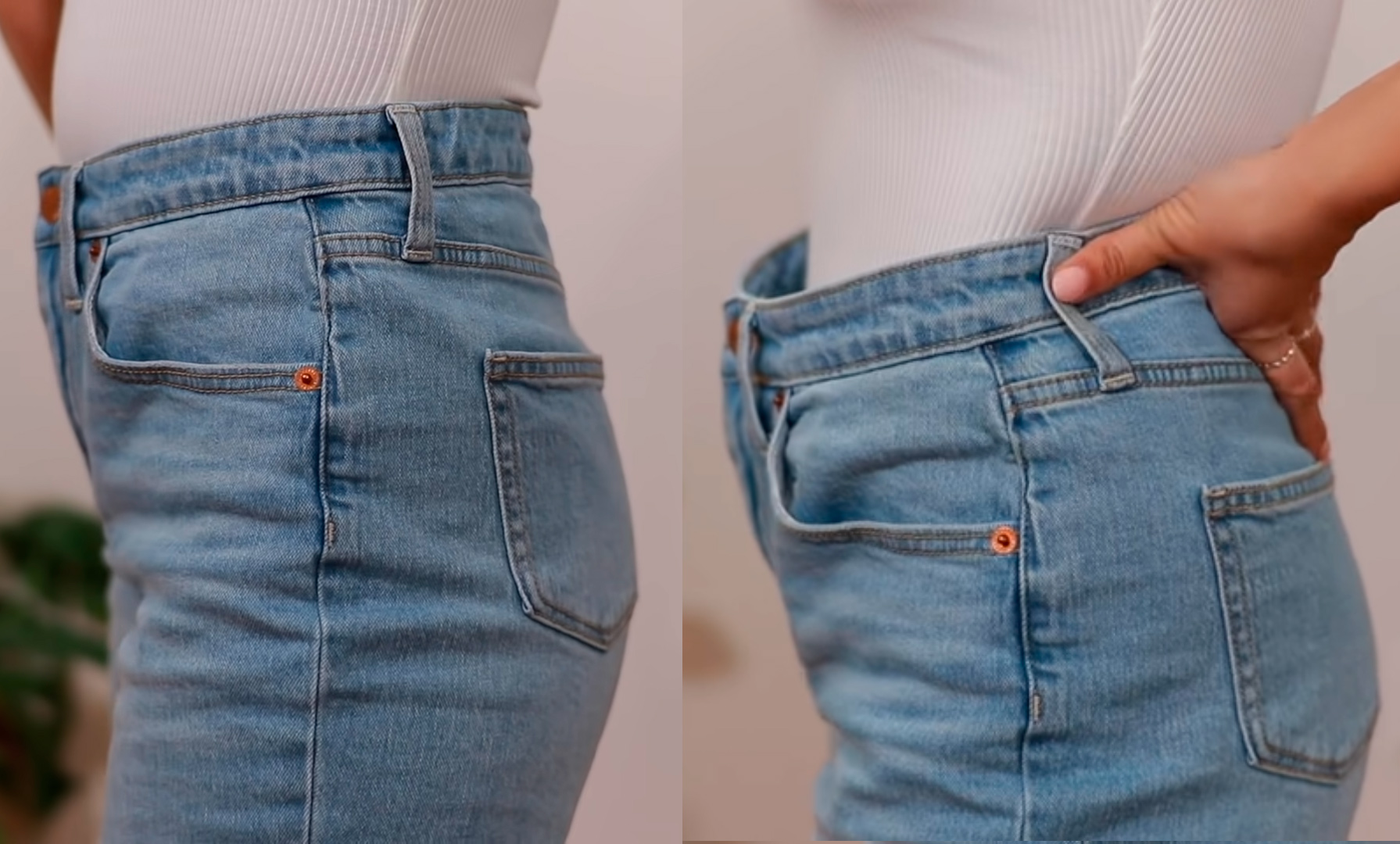 Как заузить джинсы в талии вручную без машинки