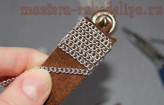 Мастер-класс по сборке бижутерии: Модный кожаный браслет с цепями