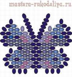 Анимированный мастер-класс по бисероплетению: Принцип мозаичного плетения бабочки 