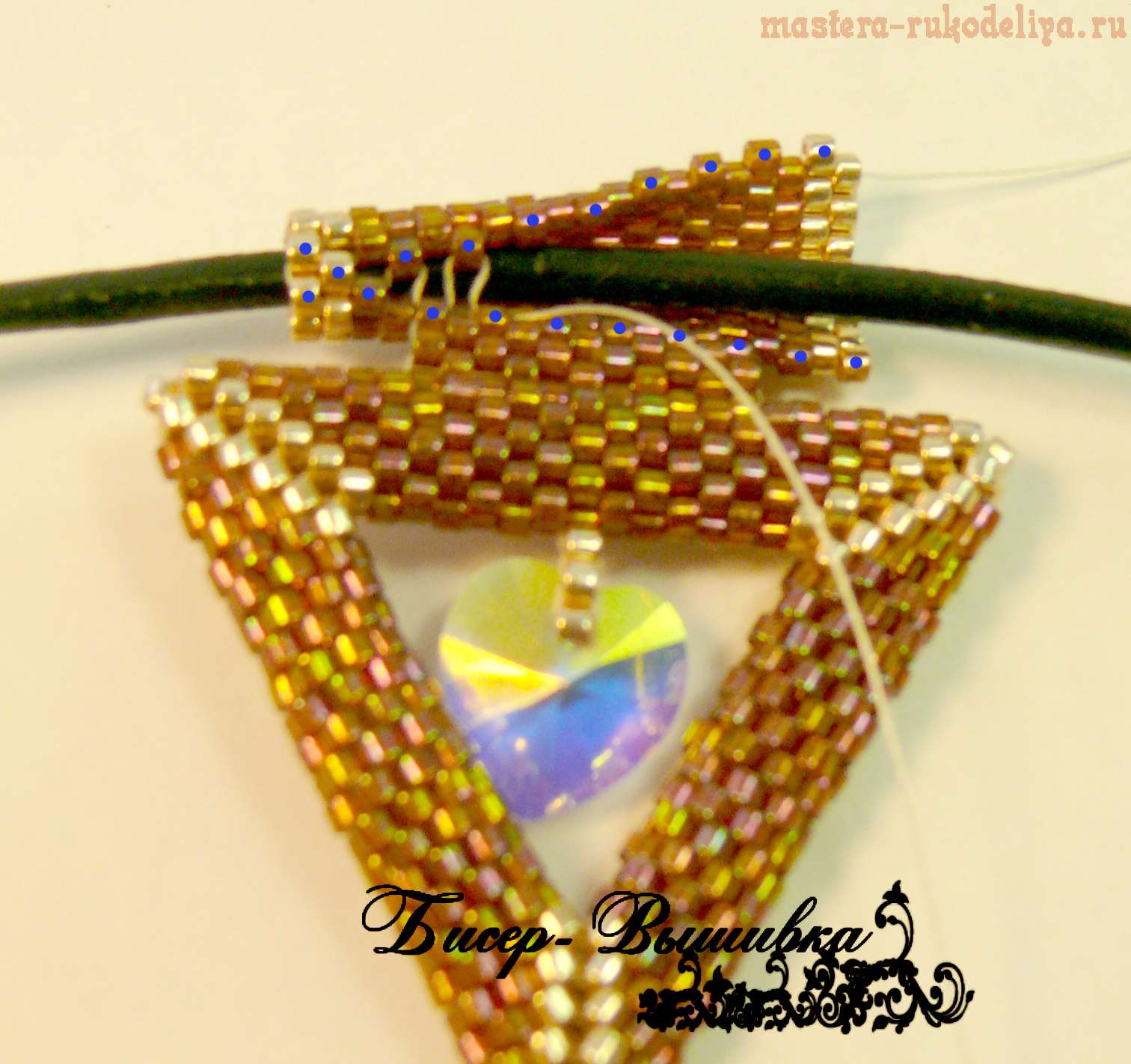 Плетение треугольника мозаичным плетением