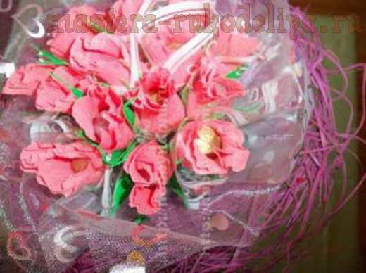 Мастер-класс по букетам из конфет: Бутоны роз