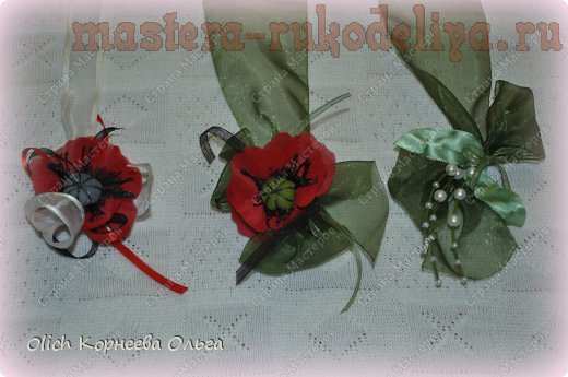 Мастер-класс по созданию цветов из ткани: Шейные банты с цветами