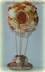 Мастер-класс по флористике: Воздушный шар в апельсиновых розах