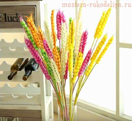 Как сделать цветы своими руками: Интерьерная композиция Колоски пшеницы