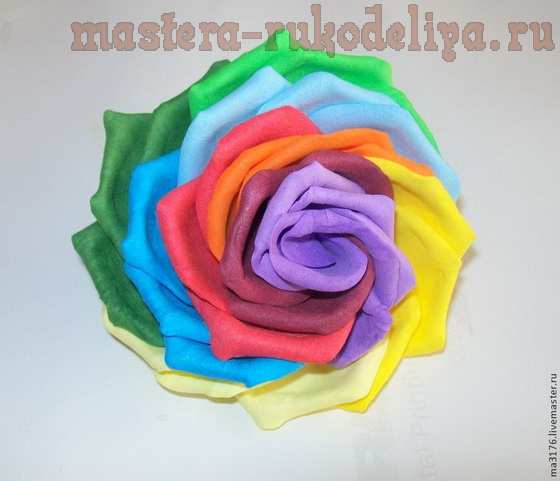 Мастер-класс по цветам из фоамирана: Радужная роза