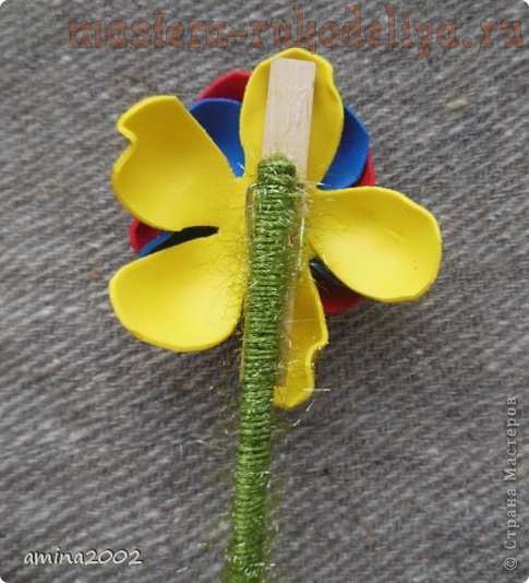 Мастер-класс по цветам из фоамирана: Цветок-держатель для записок