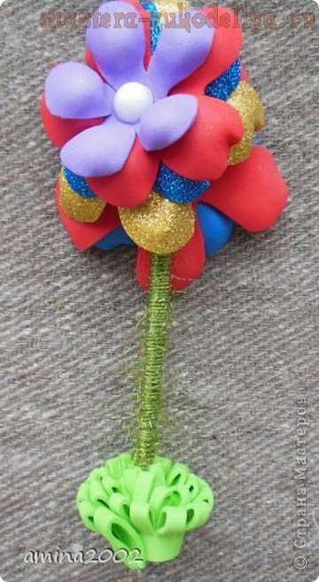 Мастер-класс по цветам из фоамирана: Цветок-держатель для записок