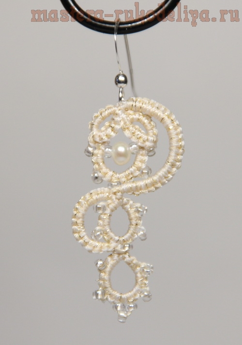 Схема фриволите, анкарс: Свадебные ожерелье и серьги Ольга