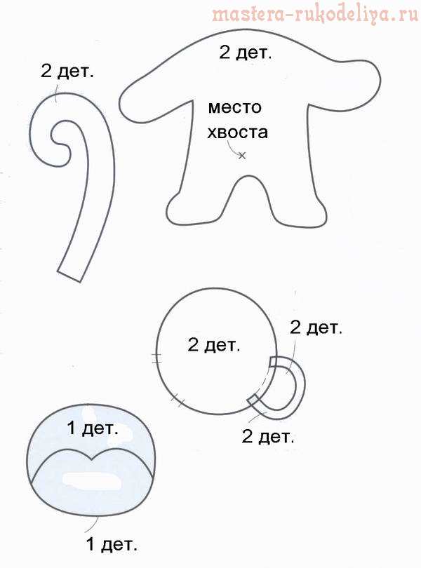 Выкройка игрушки: Обезьянка из фетра