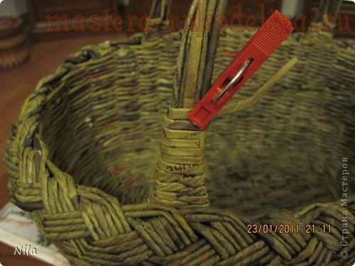 Мастер-класс по плетению из газет: Корзинка для пикника