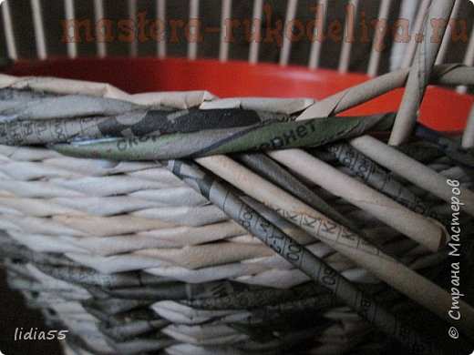 Мастер-класс по плетению из газет: Ручка для корзины