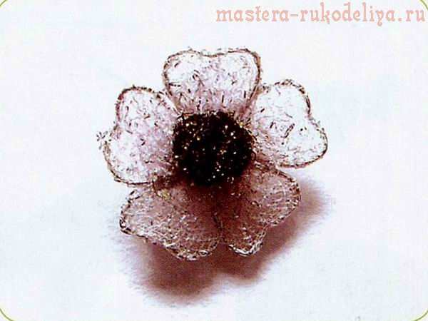 Мастер-класс по созданию украшений из капрона: Серьги Серебряные цветы