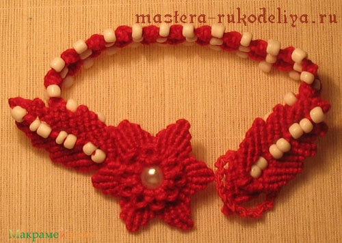 Мастер-класс по макраме: браслет с цветочком и листиками