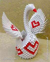 Мастер-класс по модульному оригами со схемой: Лебедь влюбленный 