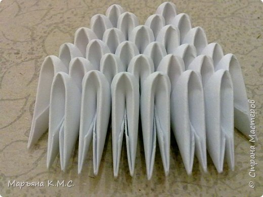Мастер-класс по модульному оригами со схемой: Лебедь влюбленный