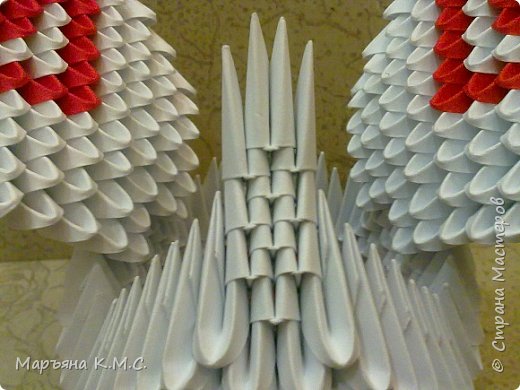 Мастер-класс по модульному оригами со схемой: Лебедь влюбленный