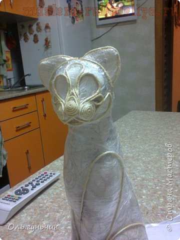 Мастер-класс по филиграни из джута: Ажурная кошка