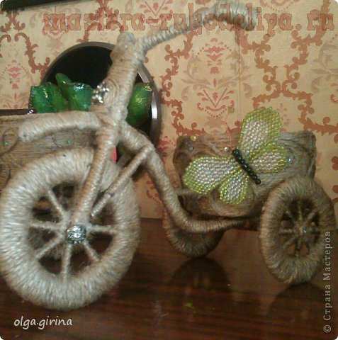 Мастер-класс по филиграни из джута: Велосипед