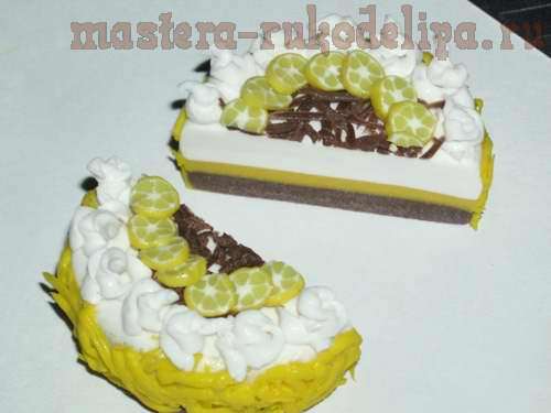 Мастер-класс: Лимонный тортик из полимерного пластика13