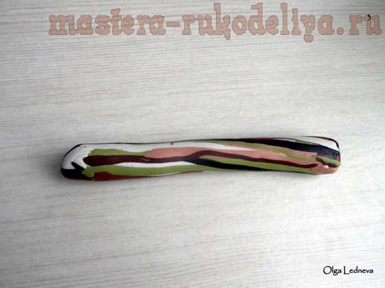 Мастер-класс по лепке из полимерной глины: Полый полосатый кулон