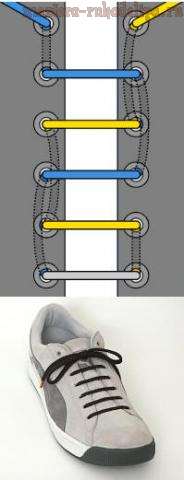 Варианты завязывания шнурков