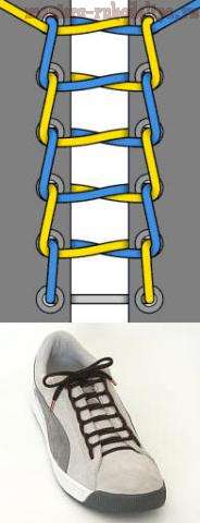 Варианты завязывания шнурков