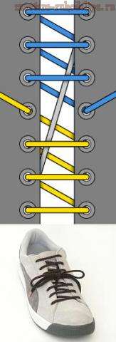 Варианты завязывания шнурков
