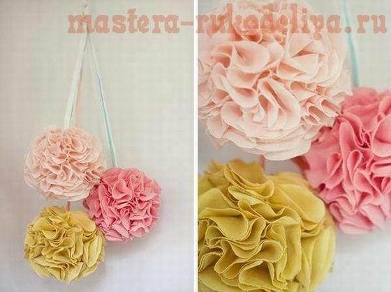 Мастер-класс: Цветочный шар из ткани