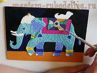 Мастер-класс по декорированию: Панно-мозаика; Индийский слон.