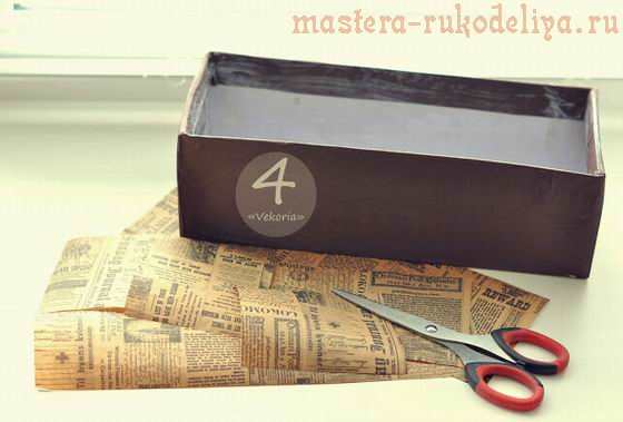 Мастер-класс по декорированию: Полка из под коробки для обуви 