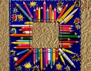 Мастер-класс по декорированию: Рамка, декорированная карандашами