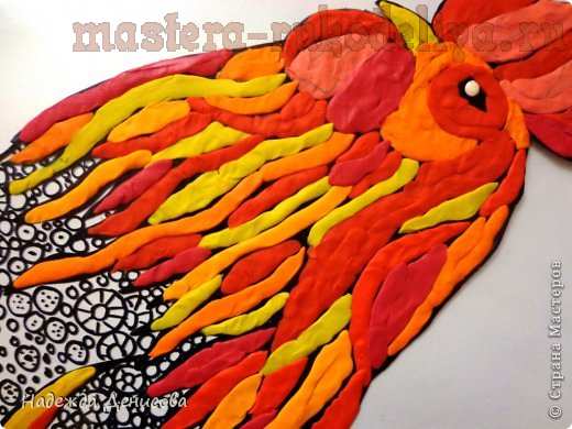 Мастер-класс по рисованию пластилином: Красивая птица
