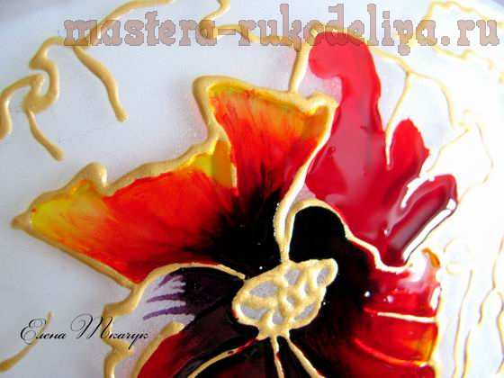 Мастер-класс по росписи витражными красками: Маки