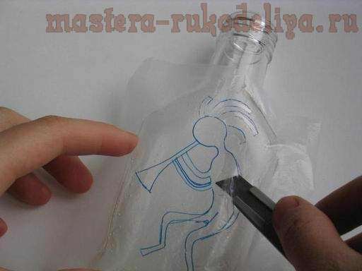 Мастер-класс: Трафарет на резиновом клее - Бутылка