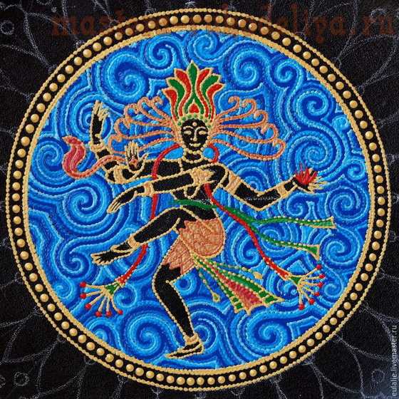 Мастер-класс по точечной росписи: Тарелка-панно; Танцующий Шива.