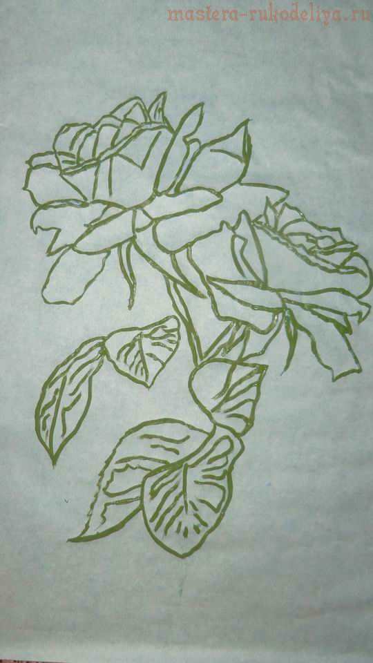 Видео мастер-класс по росписи на ткани: Желтые розы с листьями