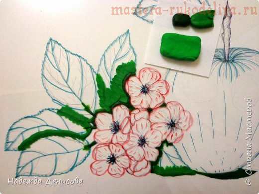 Мастер-класс по рисованию пластилином: Весенние цветы с яблоком