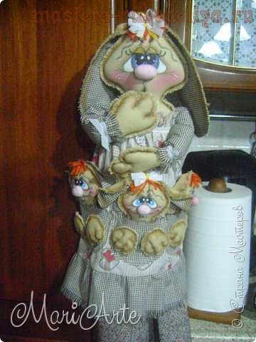 Мастер-класс по шитью для дома: Пакетница; Зайчиха с зайчатами.