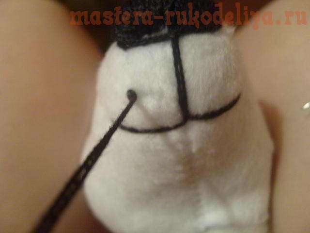 Мастер-класс по шитью простого мишки Тедди - Вышиваем носик, ротик и тонируем