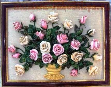 Мастер-класс по лепке из соленого теста: Картина Ваза с розами