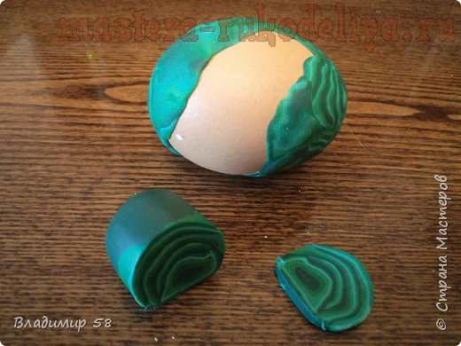 Мастер-класс по лепке из полимерной глины: Малахитовое яйцо