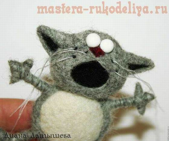 Мастер-класс по валянию: Магнит Кот Летяга-а-а-а!!!