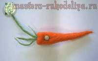 Мастер-класс по валянию: Войлочная морковка-магнит