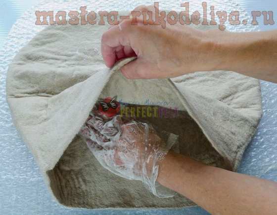Мастер-класс по мокрому валянию: Стильная сумка из кардочёса