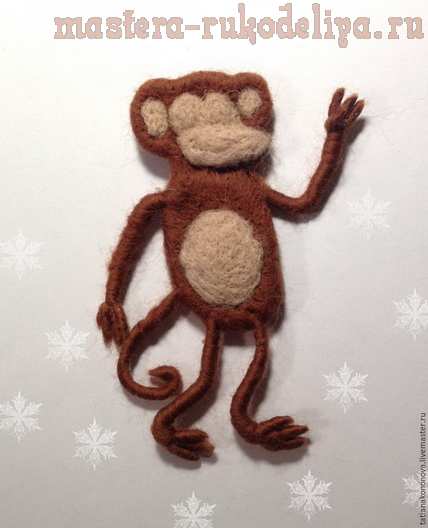 Мастер-класс по сухому валянию: Забавная обезьянка из шерсти